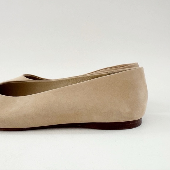 Vince Leah Ballet Flat Nubuck Beige Neutral Classic Minimalist Traditional 9.5 - Picture 10 of 15